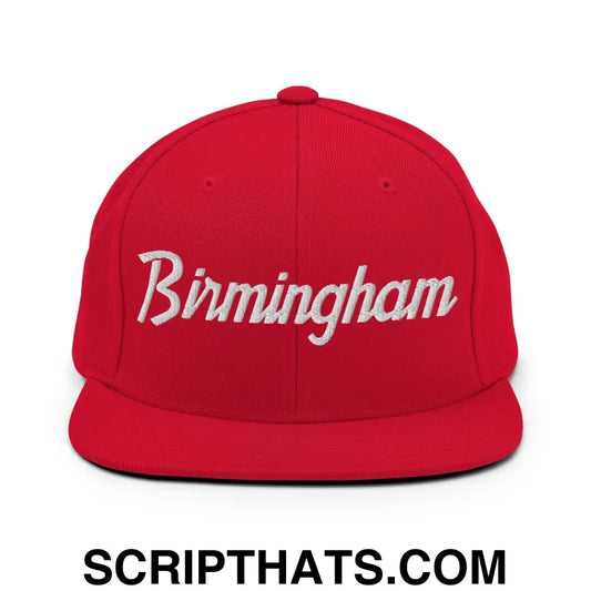 Birmingham Script Snapback Hat Red