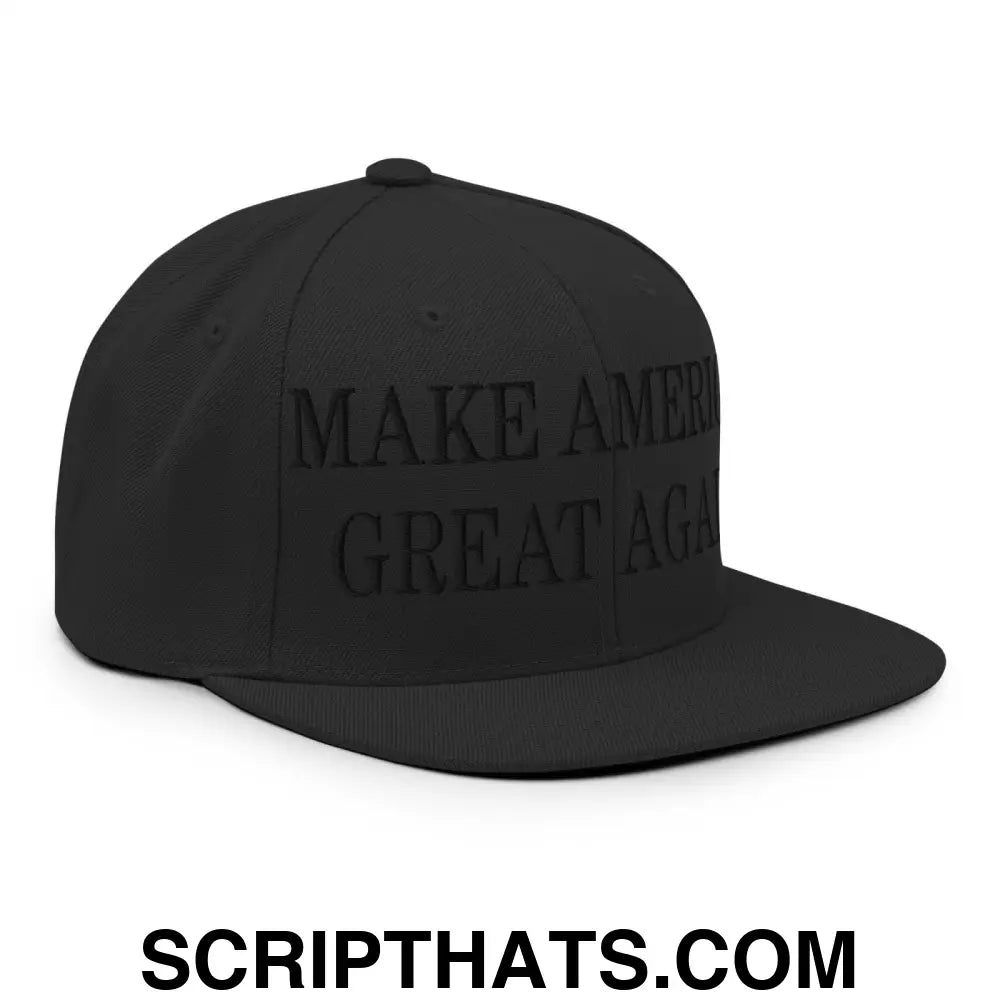 Blacked Out MAGA Make America Great Again Flat Bill Brim Snapback Hat Default Title