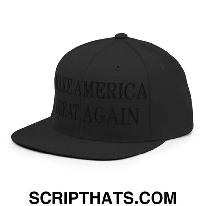 Blacked Out MAGA Make America Great Again Flat Bill Brim Snapback Hat Default Title