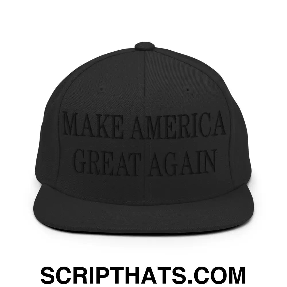 Blacked Out MAGA Make America Great Again Flat Bill Brim Snapback Hat Default Title