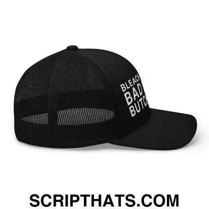 Bleach Blonde Bad Built Butch Body Dad Retro Trucker Hat Black