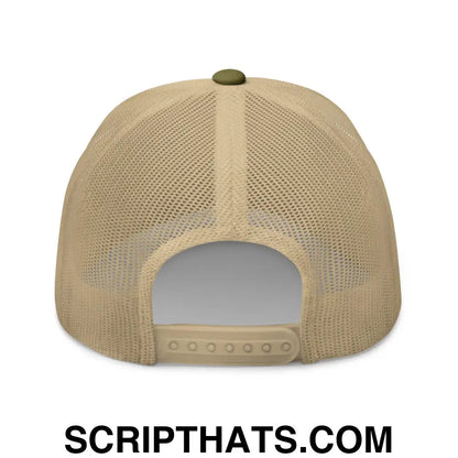 Bleach Blonde Bad Built Butch Body Dad Retro Trucker Hat Moss Khaki