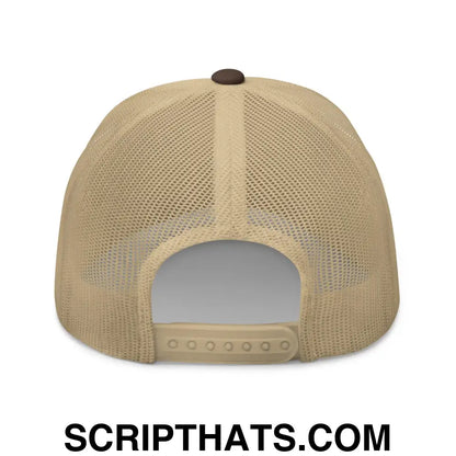 Bleach Blonde Bad Built Butch Body Dad Retro Trucker Hat Brown Khaki