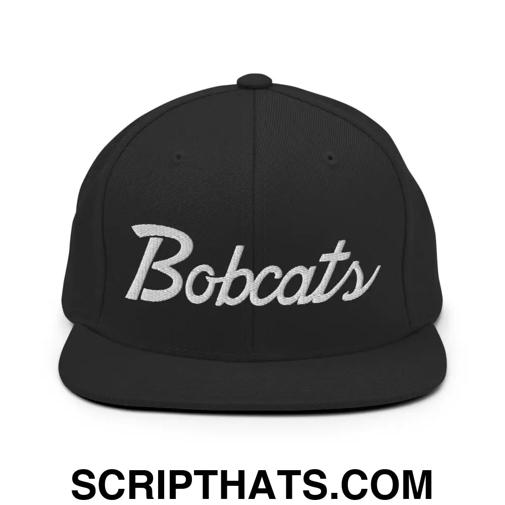 Bobcats School Mascot Snapback Hat Black