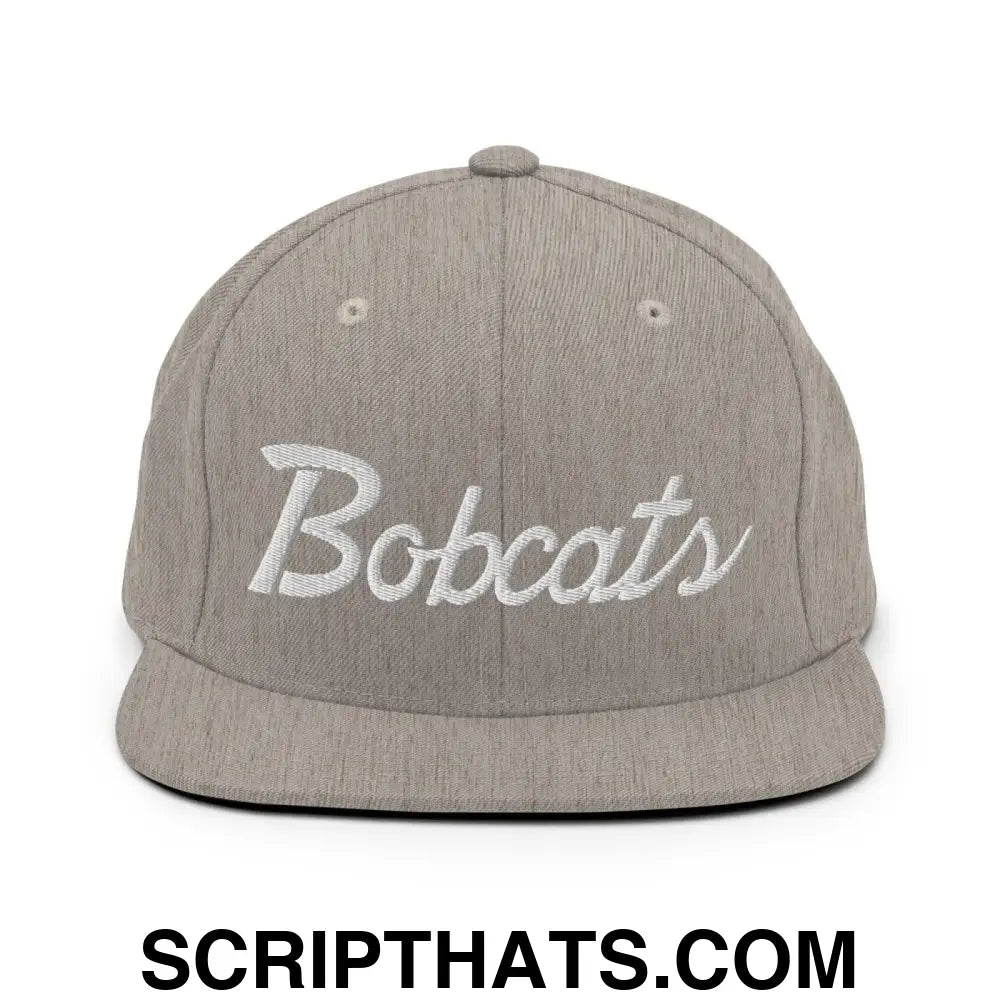 Bobcats School Mascot Snapback Hat Heather Grey