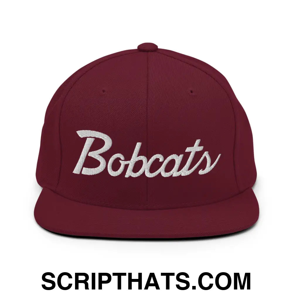 Bobcats School Mascot Snapback Hat Maroon