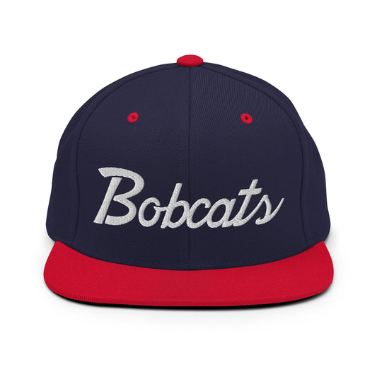 Bobcats School Mascot Snapback Hat Navy Red