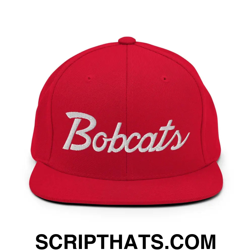 Bobcats School Mascot Snapback Hat Red