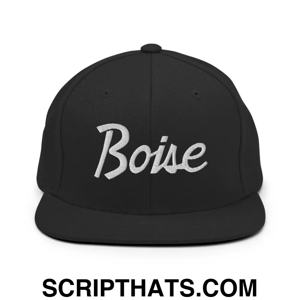 Boise Script Snapback Hat Black