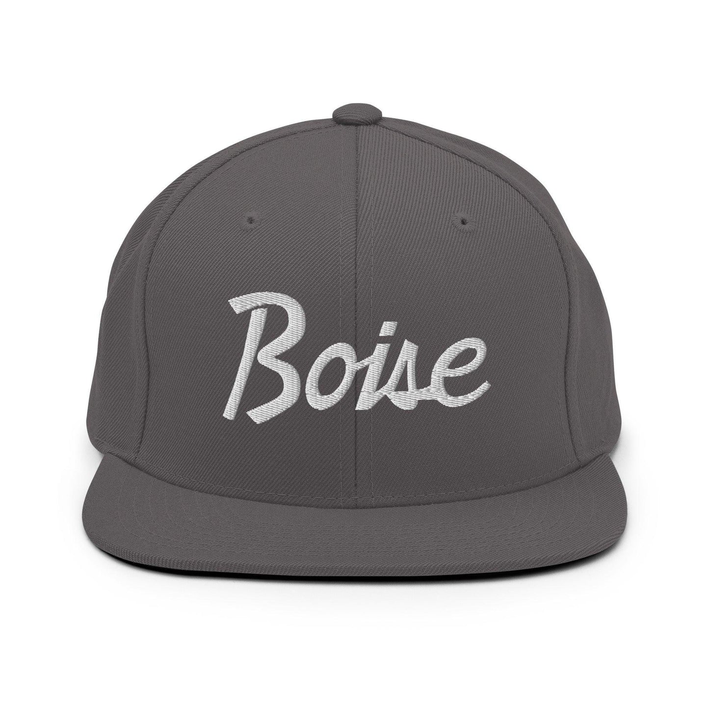 Boise Script Snapback Hat Dark Grey