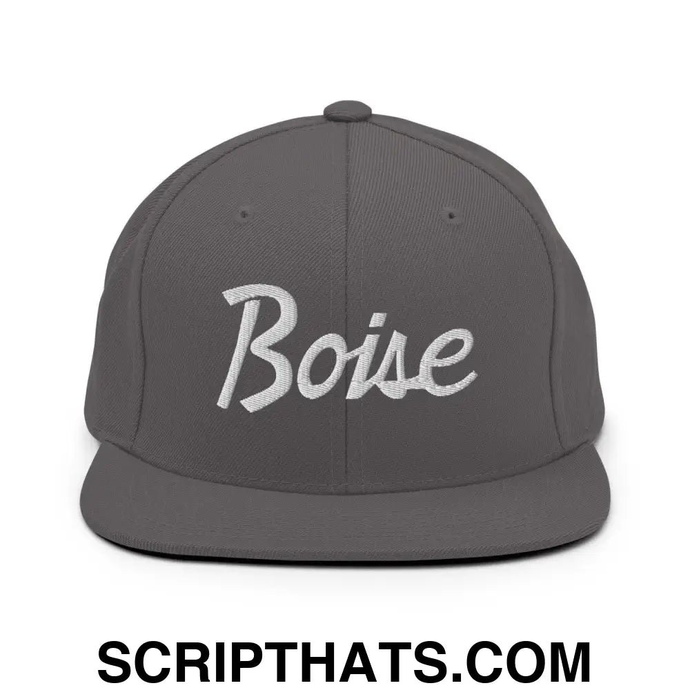 Boise Script Snapback Hat Dark Grey