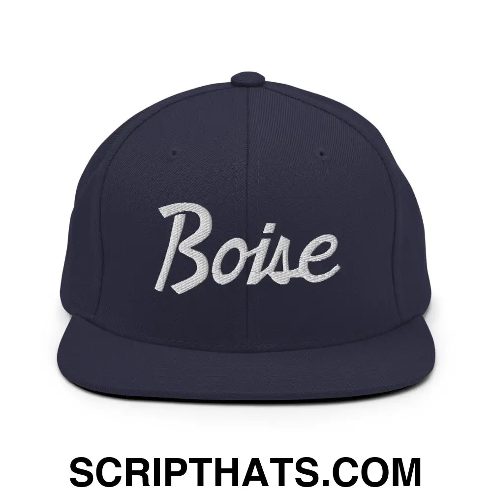 Boise Script Snapback Hat Navy