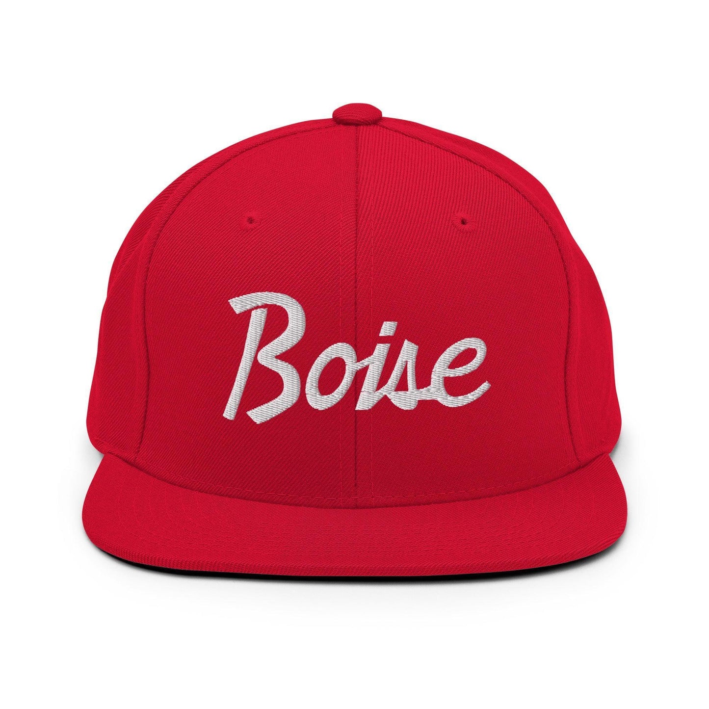 Boise Script Snapback Hat Red