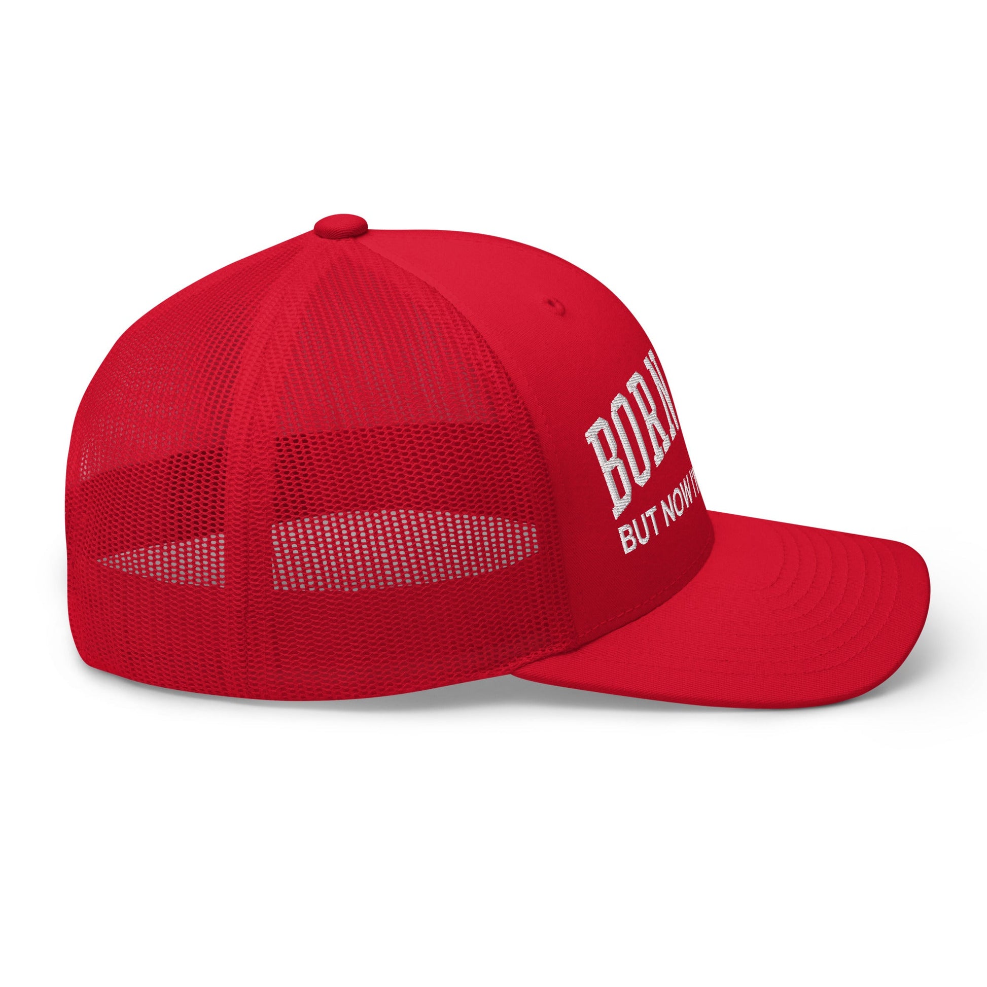 Born Free But Now I'm Expensive Retro Trucker Hat Red