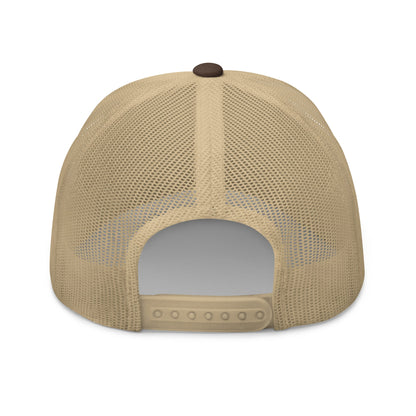 Born Free But Now I'm Expensive Retro Trucker Hat Brown Khaki