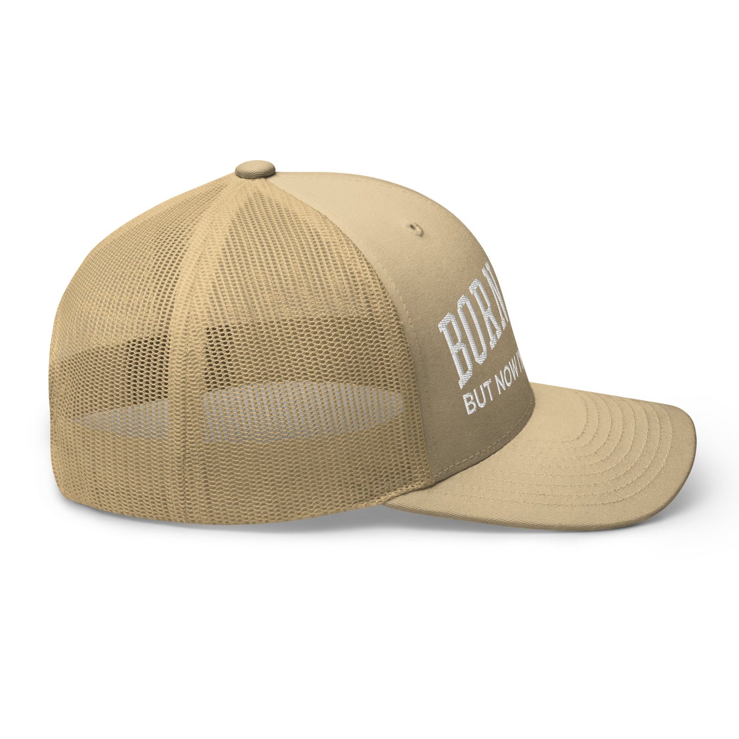 Born Free But Now I'm Expensive Retro Trucker Hat Khaki