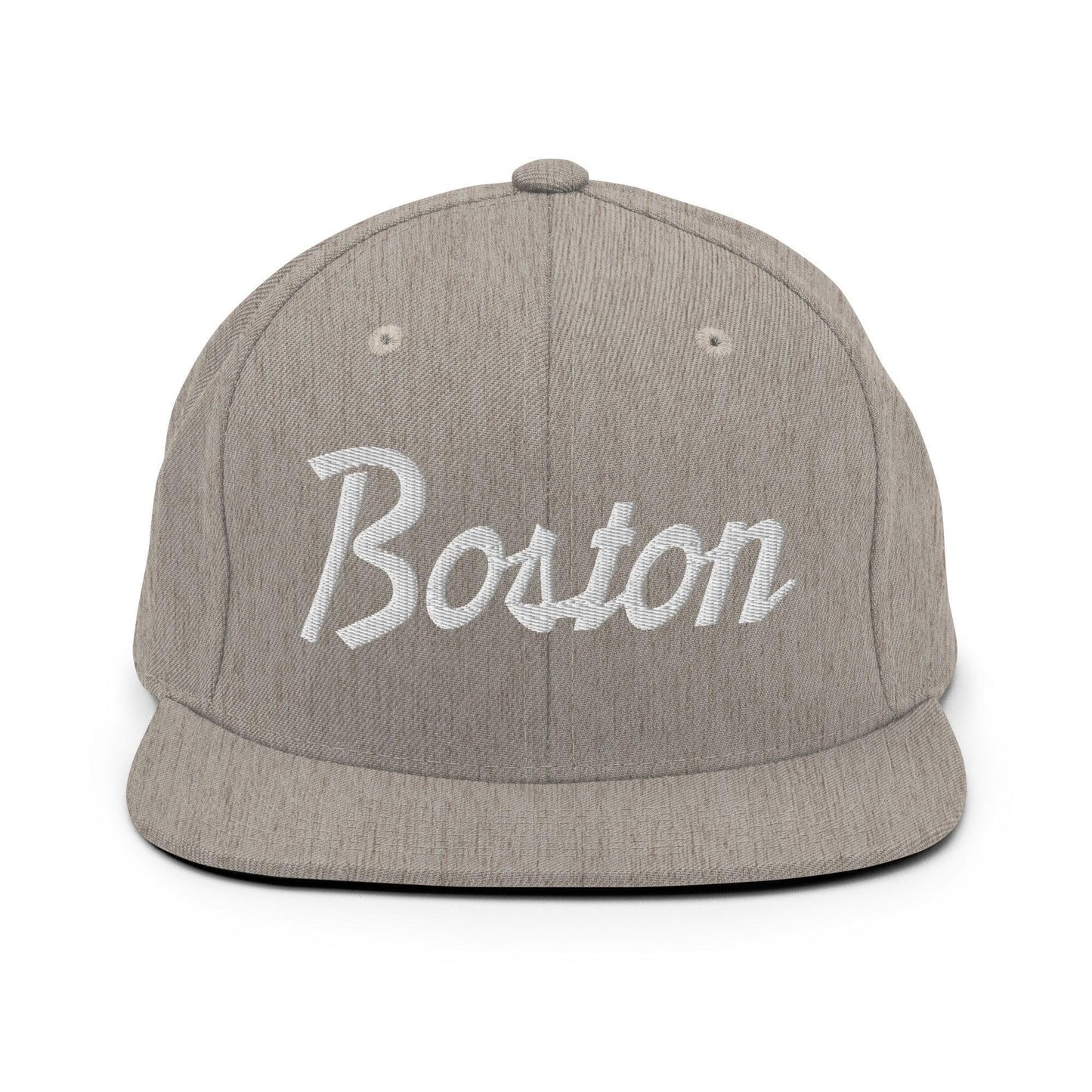 Boston Script Snapback Hat Heather Grey