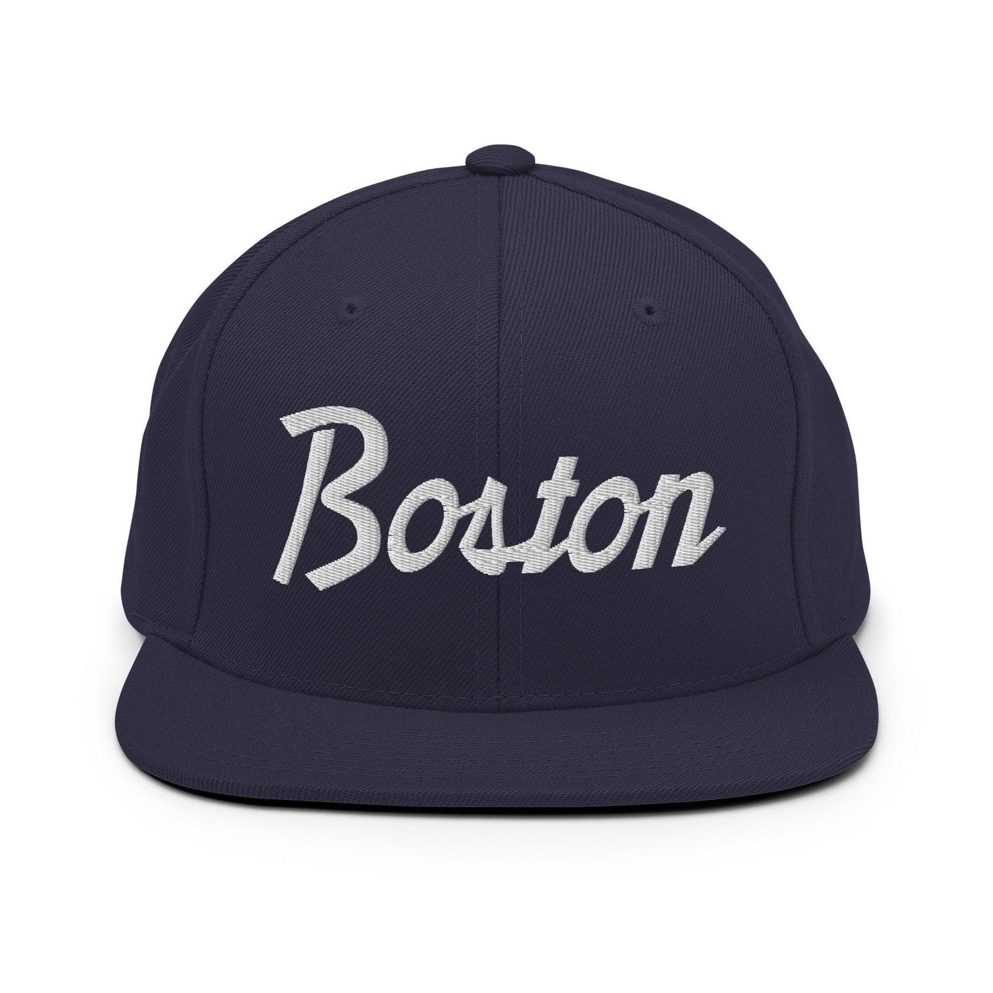 Boston Script Snapback Hat Navy