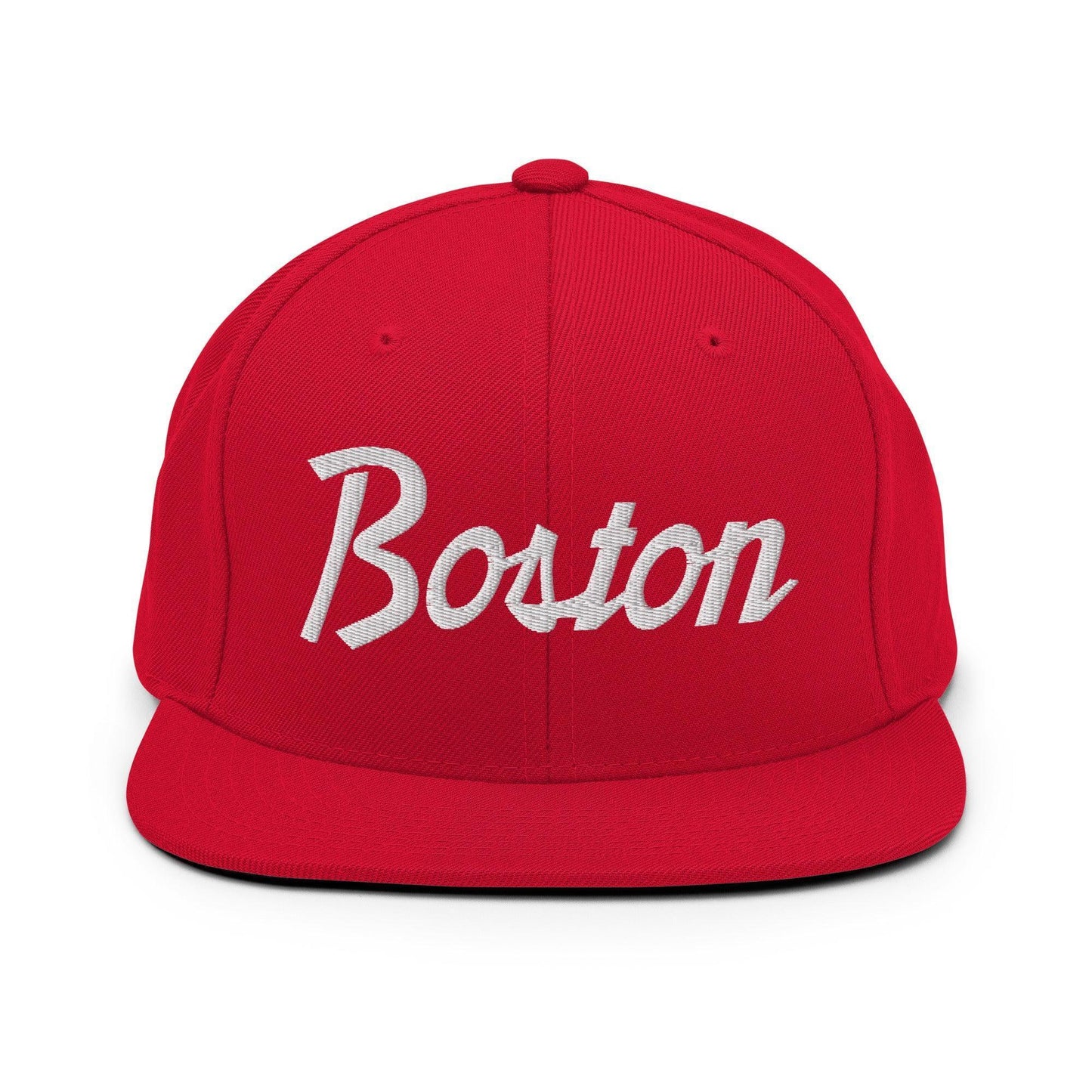 Boston Script Snapback Hat Red