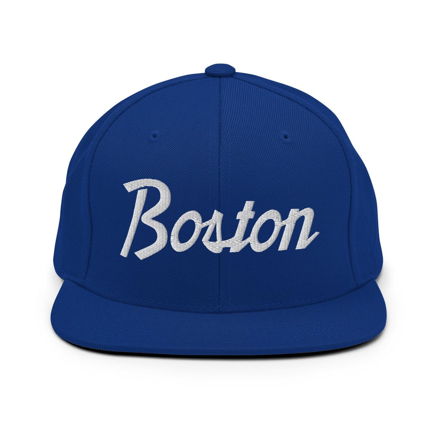 Boston Script Snapback Hat Royal Blue