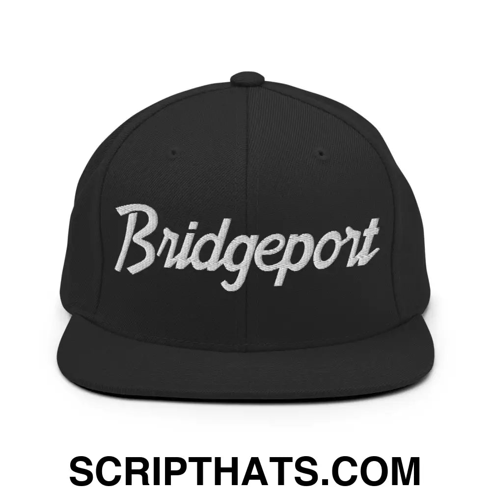 Bridgeport Script Snapback Hat Black