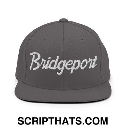 Bridgeport Script Snapback Hat Dark Grey