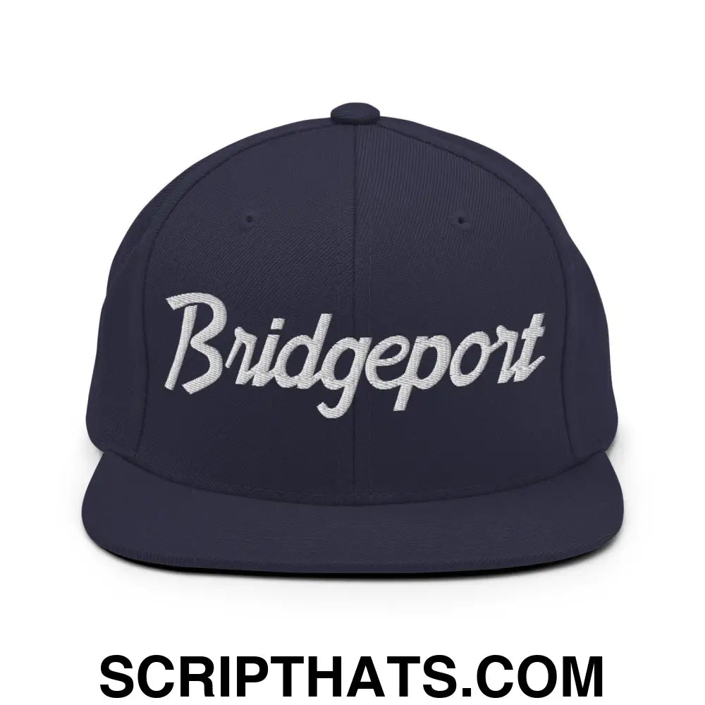 Bridgeport Script Snapback Hat Navy