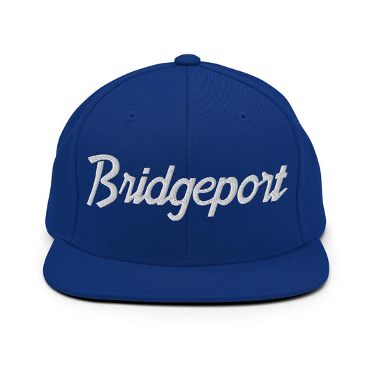 Bridgeport Script Snapback Hat Royal Blue