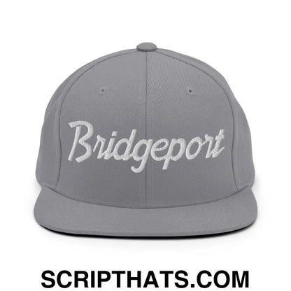 Bridgeport Script Snapback Hat Silver