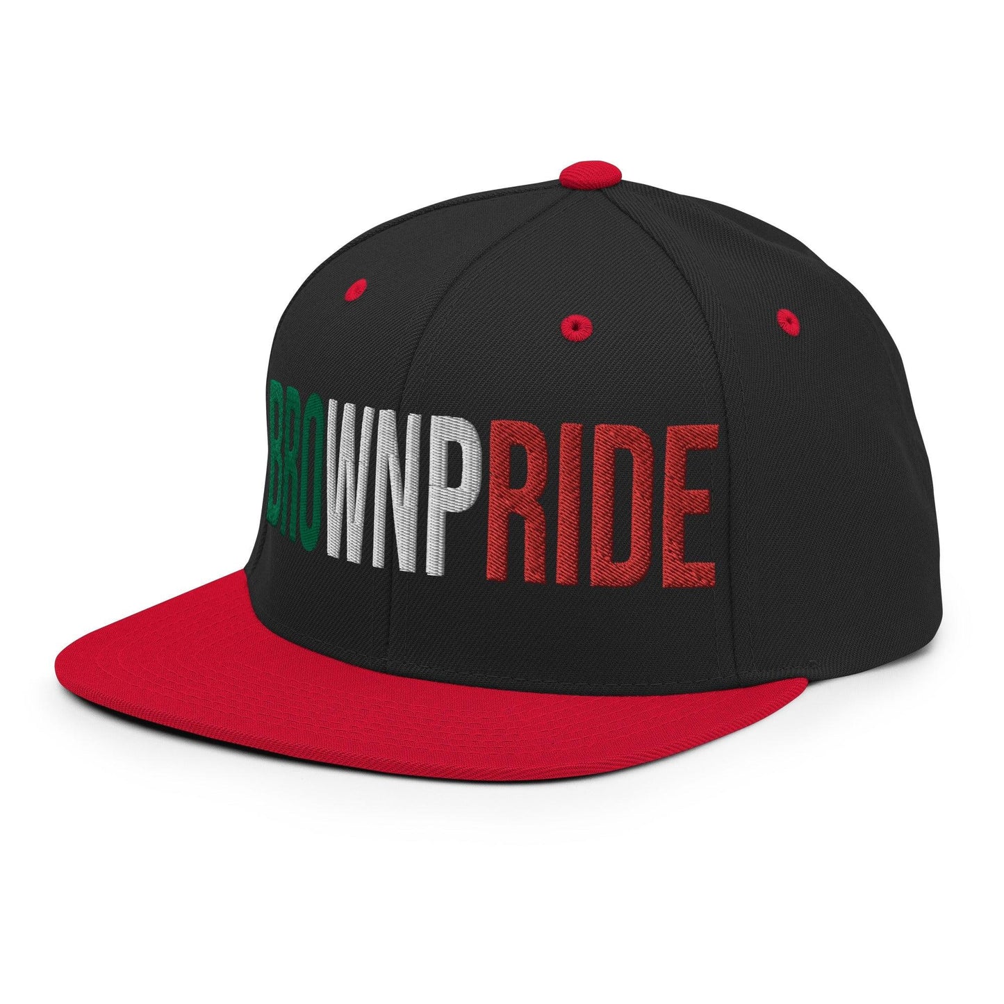 Brown Pride Livin' In The Barrio Snapback Hat Black Red