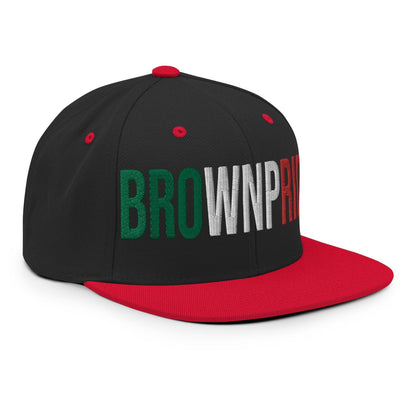 Brown Pride Livin' In The Barrio Snapback Hat Black Red