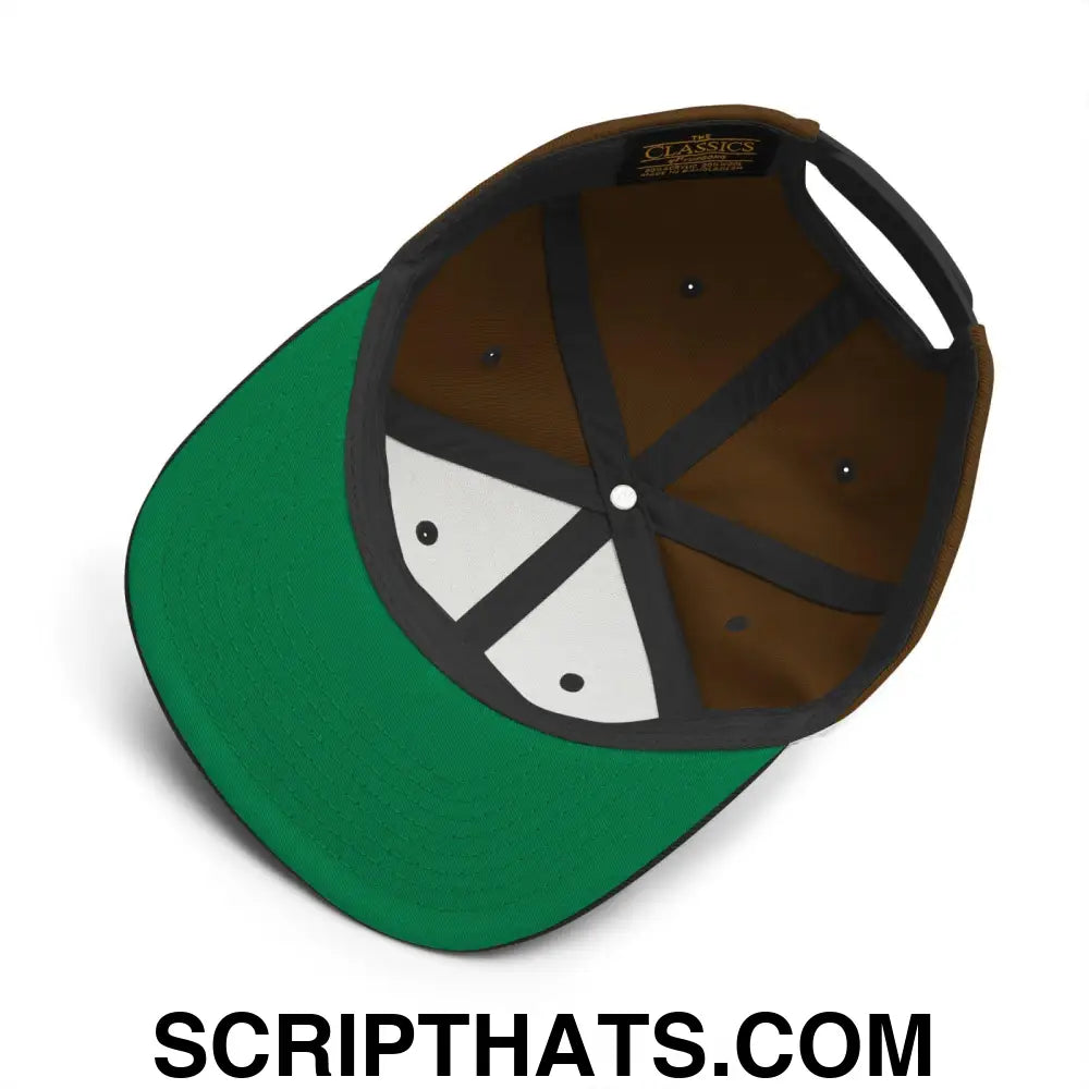 Brownies Script Snapback Hat Green Camo