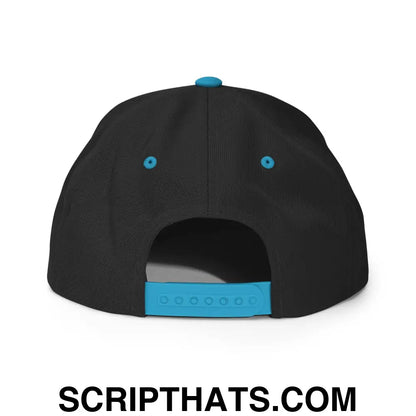 Brownies Script Snapback Hat Black Teal