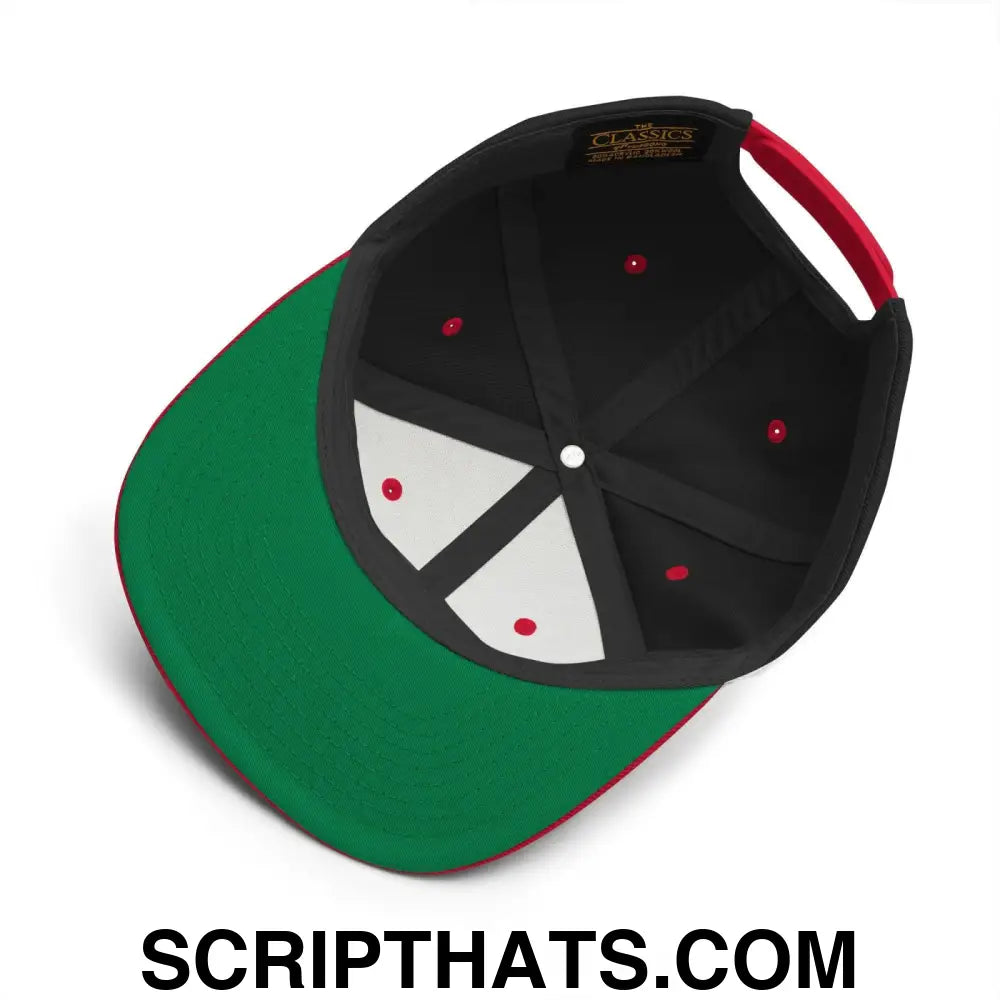 Brownies Script Snapback Hat Black Red