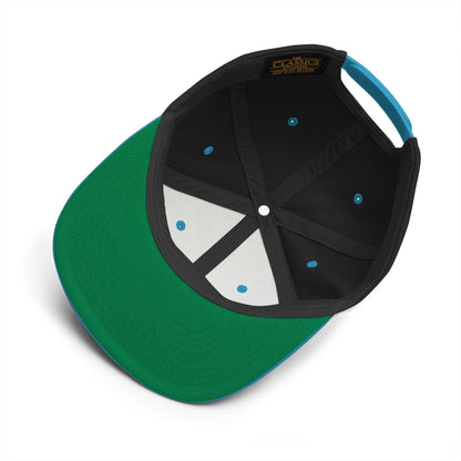 Brownies Script Snapback Hat Black Teal