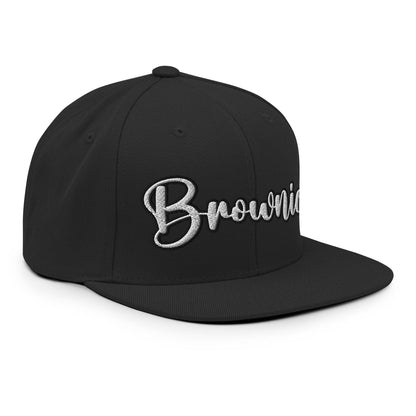 Brownies Script Snapback Hat Black