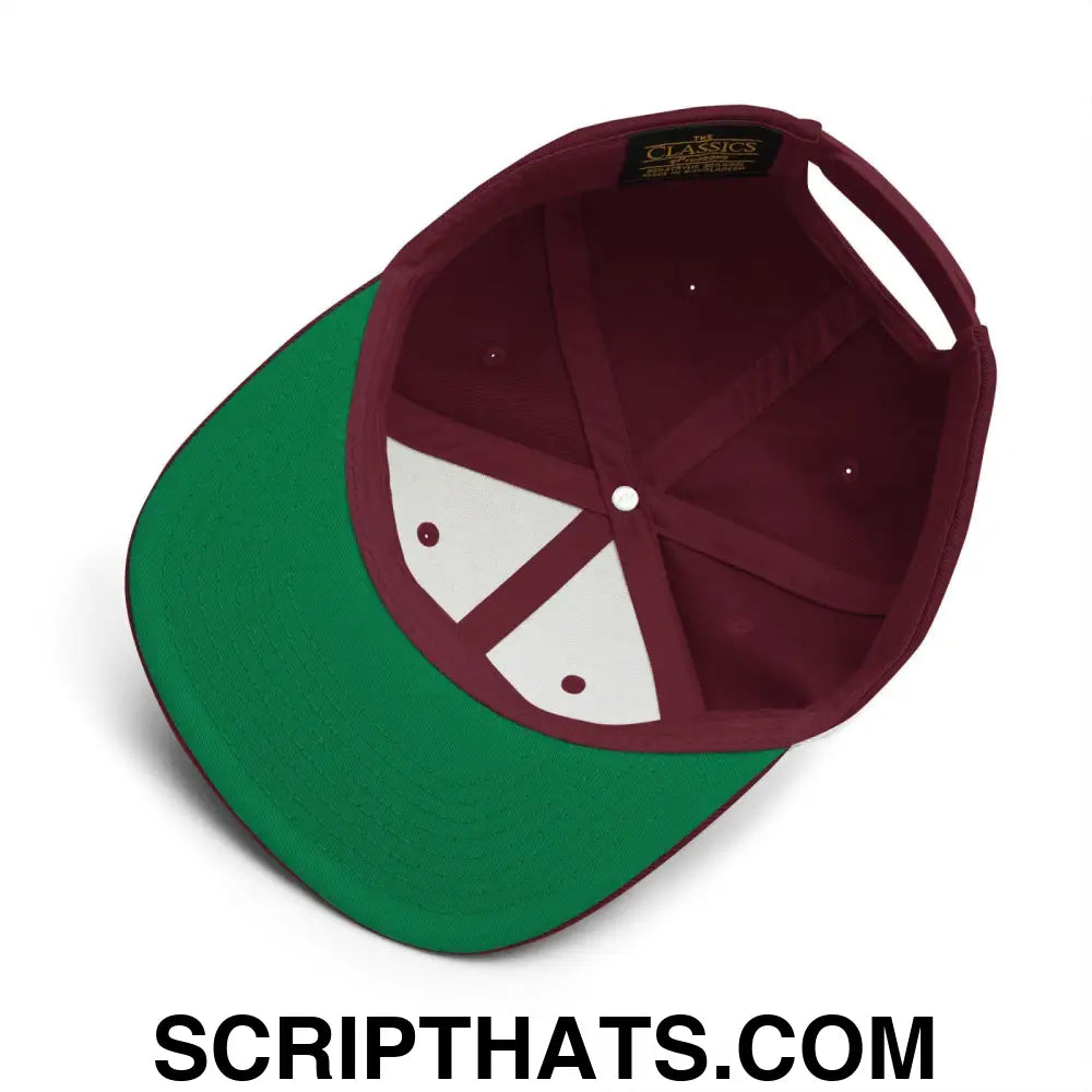 Brownies Script Snapback Hat Maroon