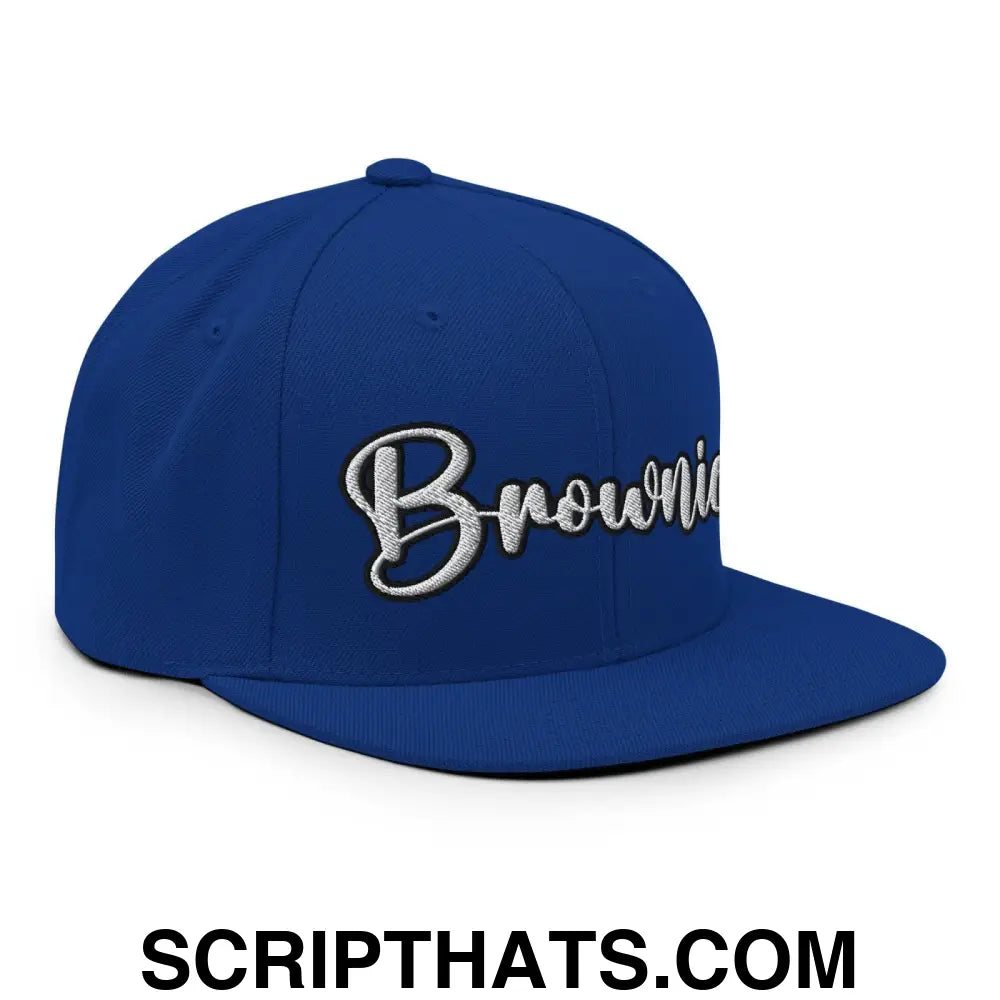 Brownies Script Snapback Hat Royal Blue