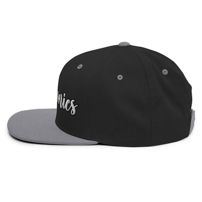 Brownies Script Snapback Hat Black Silver