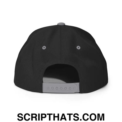 Brownies Script Snapback Hat Black Silver