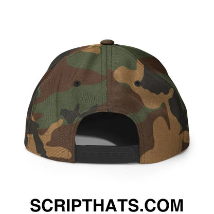 Brownies Script Snapback Hat Green Camo