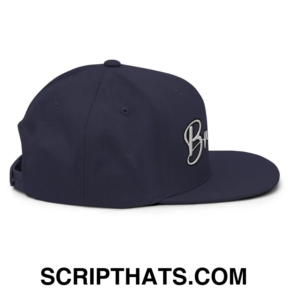 Brownies Script Snapback Hat Navy