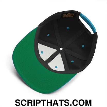 Brownies Script Snapback Hat Black Teal