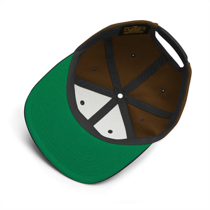 Brownies Script Snapback Hat Green Camo