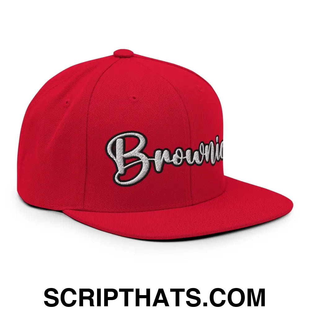 Brownies Script Snapback Hat Red