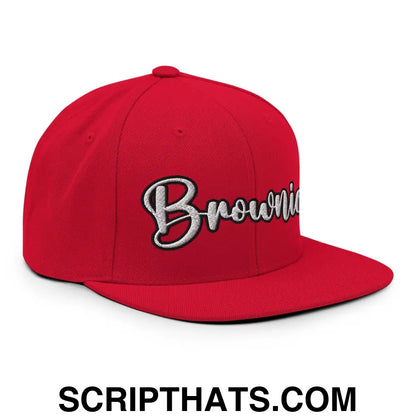 Brownies Script Snapback Hat Red