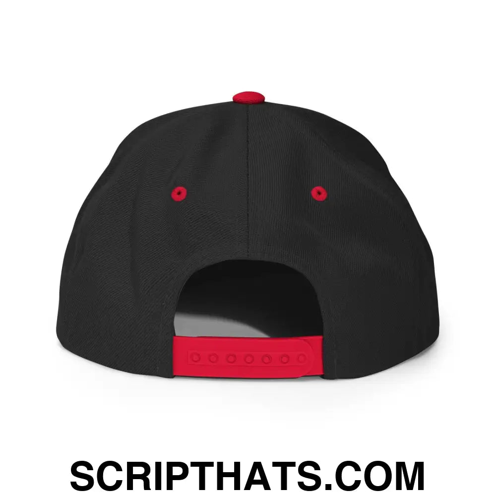 Brownies Script Snapback Hat Black Red