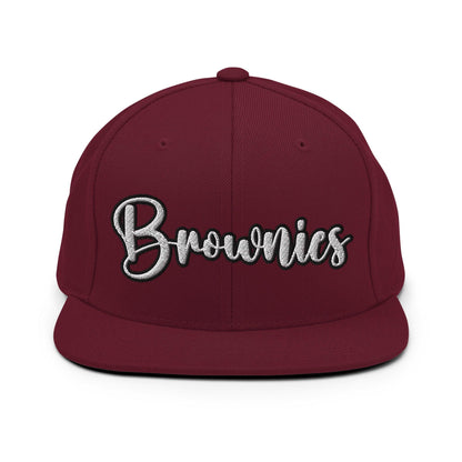 Brownies Script Snapback Hat Maroon