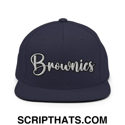 Brownies Script Snapback Hat Navy