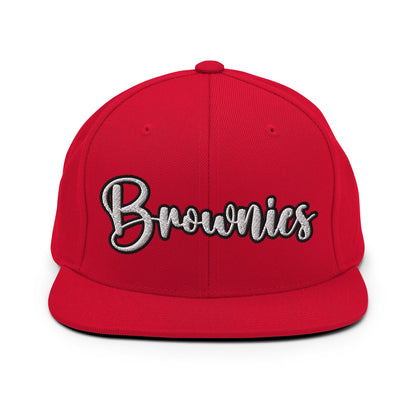 Brownies Script Snapback Hat Red